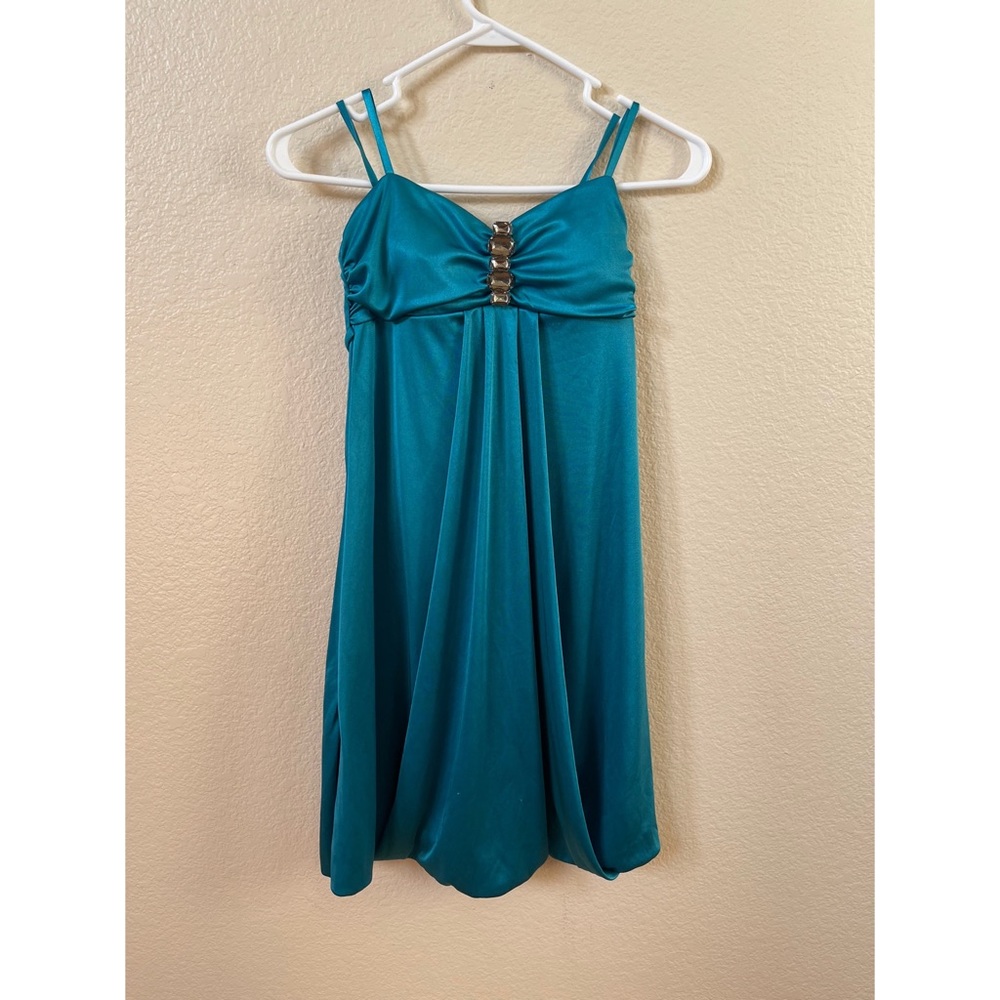 Strapless Aqua Cocktail Dress